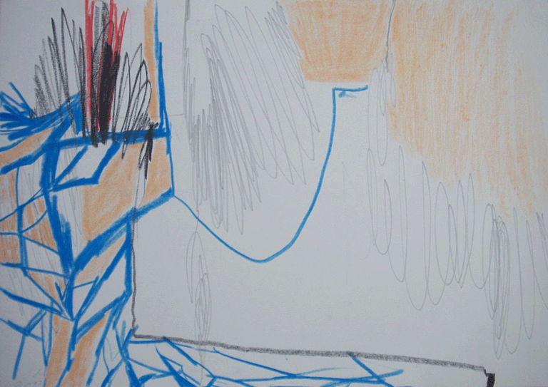 1 - o.T. 2013, Farbstift auf Papier, 30 x 42 cm